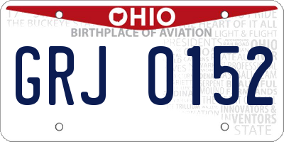 OH license plate GRJ0152