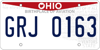 OH license plate GRJ0163