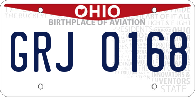 OH license plate GRJ0168