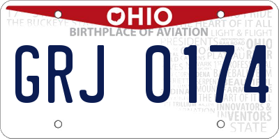 OH license plate GRJ0174