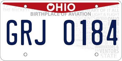 OH license plate GRJ0184