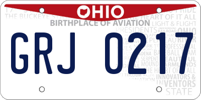 OH license plate GRJ0217