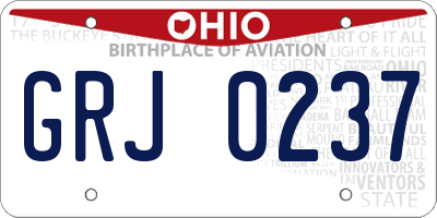 OH license plate GRJ0237