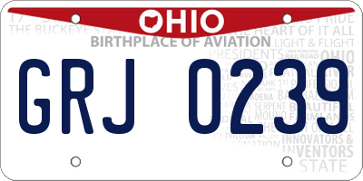 OH license plate GRJ0239