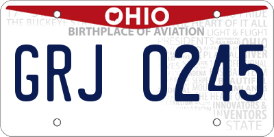 OH license plate GRJ0245