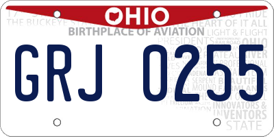 OH license plate GRJ0255