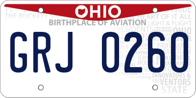 OH license plate GRJ0260