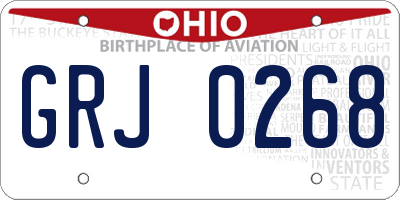 OH license plate GRJ0268