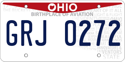 OH license plate GRJ0272