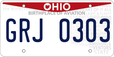 OH license plate GRJ0303