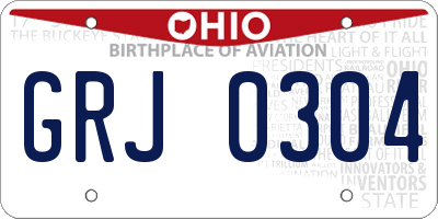 OH license plate GRJ0304