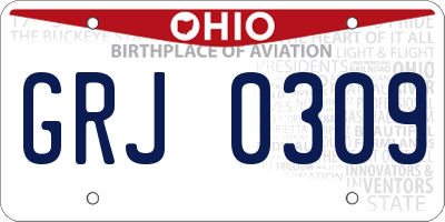 OH license plate GRJ0309