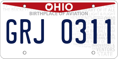 OH license plate GRJ0311