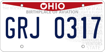 OH license plate GRJ0317