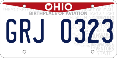 OH license plate GRJ0323
