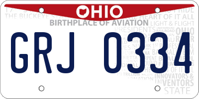 OH license plate GRJ0334