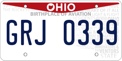 OH license plate GRJ0339