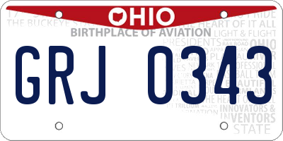 OH license plate GRJ0343