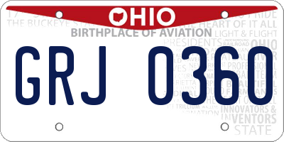 OH license plate GRJ0360