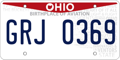 OH license plate GRJ0369