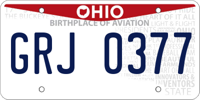 OH license plate GRJ0377
