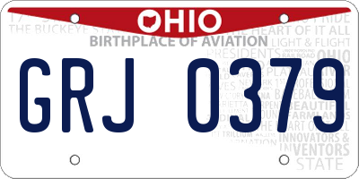 OH license plate GRJ0379