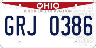 OH license plate GRJ0386