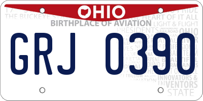 OH license plate GRJ0390