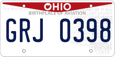 OH license plate GRJ0398