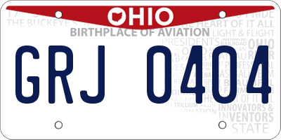 OH license plate GRJ0404