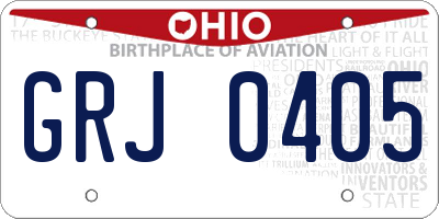 OH license plate GRJ0405