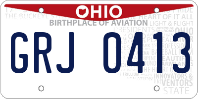 OH license plate GRJ0413