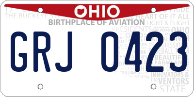 OH license plate GRJ0423