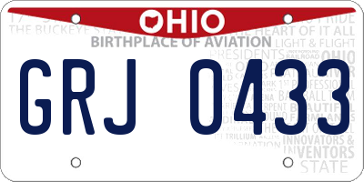 OH license plate GRJ0433