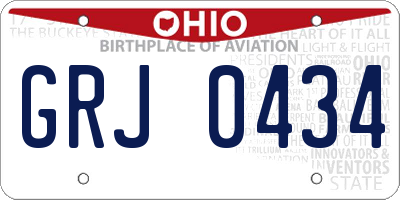 OH license plate GRJ0434