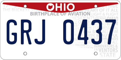 OH license plate GRJ0437