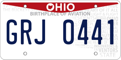 OH license plate GRJ0441