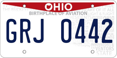 OH license plate GRJ0442