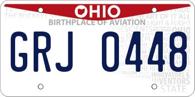 OH license plate GRJ0448