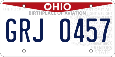 OH license plate GRJ0457