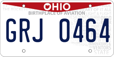 OH license plate GRJ0464
