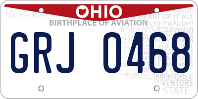 OH license plate GRJ0468