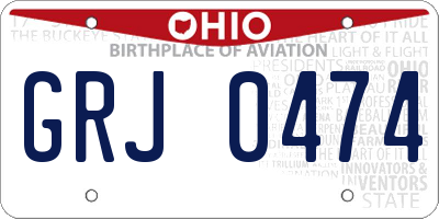 OH license plate GRJ0474