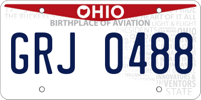 OH license plate GRJ0488