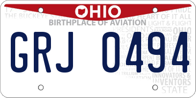 OH license plate GRJ0494