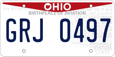 OH license plate GRJ0497