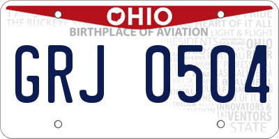 OH license plate GRJ0504