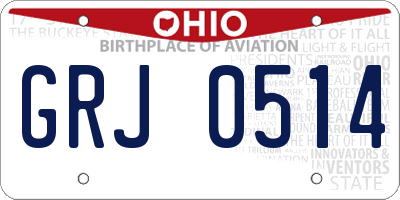 OH license plate GRJ0514