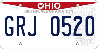 OH license plate GRJ0520