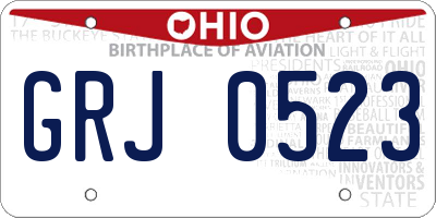 OH license plate GRJ0523